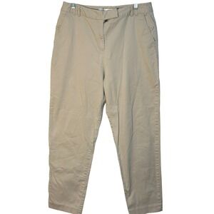 Talbots Pants‎ Beige Stretch Cotton Blend Casual Cropped Casual Classic SZ 14